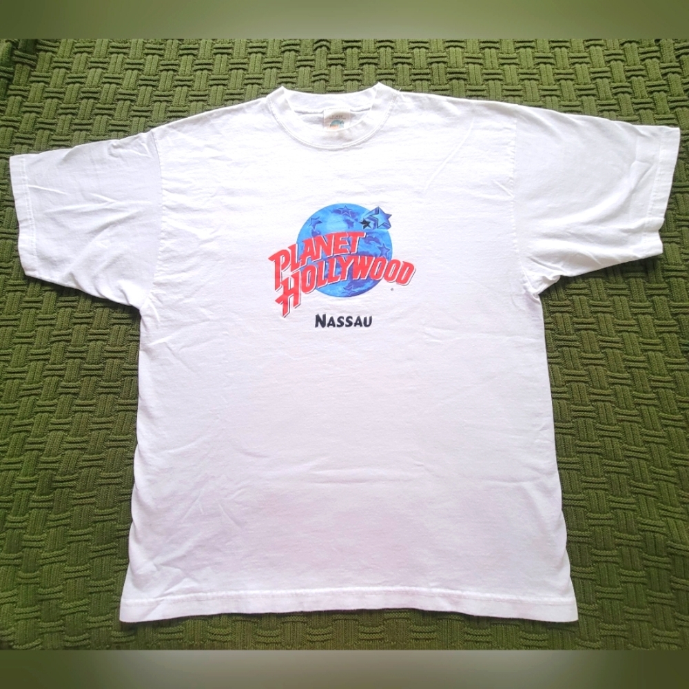 Planet Hollywood Nassau White T-Shirt, 100% Cotton, XL